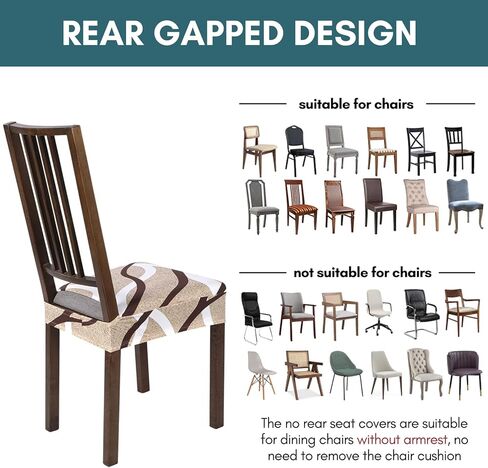 مجموعة أغطية مقاعد قابلة للتمدد من SearchI مكونة من 4 قطع، أغطية مقاعد ناعمة قابلة للإزالة وقابلة للغسل لكراسي الطعام، وواقي مقعد غرفة الطعام (بدون خلفية، بيج) in Kuwait