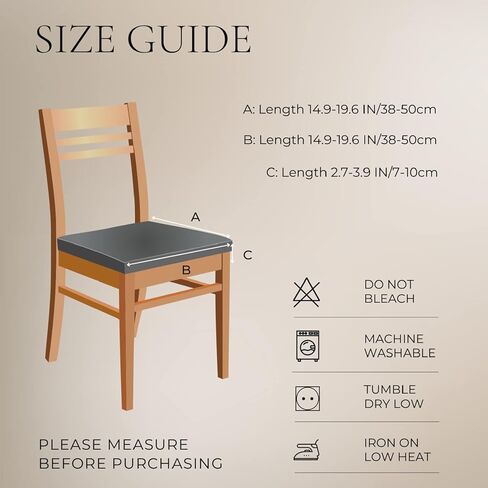 مجموعة أغطية مقاعد قابلة للتمدد من SearchI مكونة من 4 قطع، أغطية مقاعد ناعمة قابلة للإزالة وقابلة للغسل لكراسي الطعام، وواقي مقعد غرفة الطعام (بدون خلفية، بيج) in Kuwait