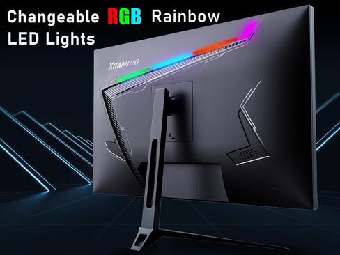 شاشة ألعاب 27 بوصة 144 هرتز/165 هرتز QHD 1440 بكسل شاشة كمبيوتر LED مع أضواء قوس قزح، 95% sRGB AMD FreeSync G-Sync متوافقة، منفذ عرض 1 مللي ثانية، HDMI ومكبرات الصوت، آلة بدون إطار للعناية بالعين in Saudi Arabia