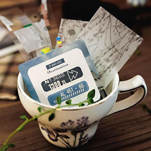 Vilikya 60pcs Travel Scrapbook Supplies, Mini Travel Stickers for Scrapbooking, Aesthetic Mixed Scrapbook Materials Include Decorative Paper for Vintage Ephemera for Junk Journals, Bullet Journaling in Kuwait