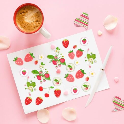 Strawberry Theme 6-inches Scrapbooking Paper, 24 Sheets Single-Side Printing Junk Journal Cardstock for Card Making Decorative Mails Art Album, A in Kuwait