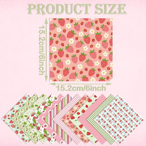 Strawberry Theme 6-inches Scrapbooking Paper, 24 Sheets Single-Side Printing Junk Journal Cardstock for Card Making Decorative Mails Art Album, A in Kuwait