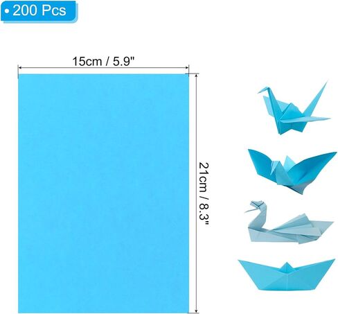 ورق PATIKIL Origami باللون الوردي، 200 ورقة ملونة مقاس 8.3 × 5.8 بوصة A5 ورق نسخ 19 رطل/70 جرامًا للمتر المربع ورق طباعة ملون مزدوج الجوانب لطابعة لوازم الصناعة in Saudi Arabia