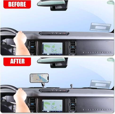 حامل هاتف لوحدة التحكم المركزية من Mabett، دعامة متعددة الوظائف لسيارة Ford Bronco 2021 2022 2023 2024 2/4 باب حامل ألومنيوم منزلق يناسب الهاتف الذكي وحامل Gopro in Kuwait