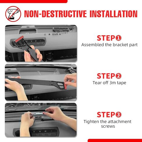 حامل هاتف لوحدة التحكم المركزية من Mabett، دعامة متعددة الوظائف لسيارة Ford Bronco 2021 2022 2023 2024 2/4 باب حامل ألومنيوم منزلق يناسب الهاتف الذكي وحامل Gopro in Kuwait