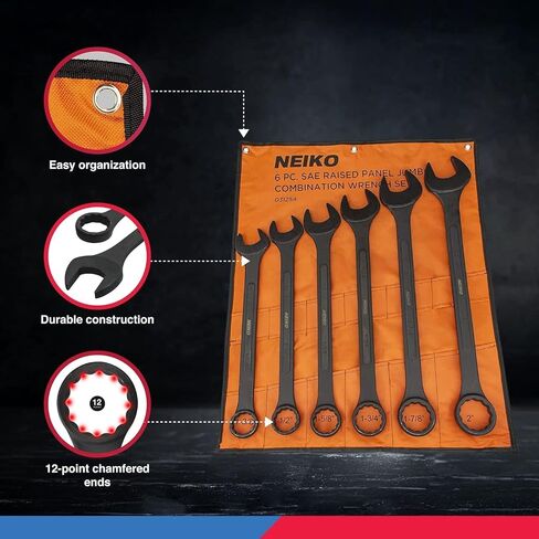 Neiko 03580A Super Thin SAE Wrench Set, 3-4mm Thick, 5 Piece, Double Open Ended, Standard Span, Slim Profile in Saudi Arabia