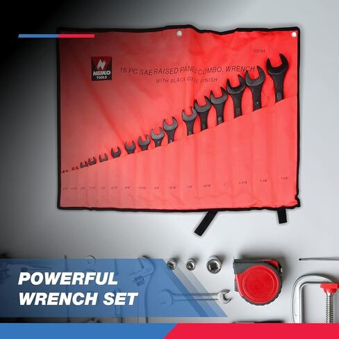 Neiko 03580A Super Thin SAE Wrench Set, 3-4mm Thick, 5 Piece, Double Open Ended, Standard Span, Slim Profile in Saudi Arabia