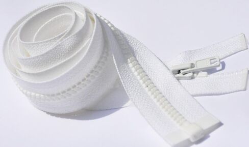 YKK 10" - 72" Vislon Zipper 3 Light Weight Molded Plastic Separating Color 501 White by Each (Select Length) (Length 10 inches) in Saudi Arabia