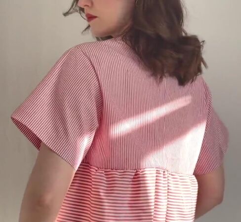 Tie Front Tops for Women Y2k Short Puff Sleeve Blouse Ruffle Hem Peplum Shirt Reversible Babydoll Tops Streetwear in Saudi Arabia