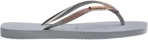 صنادل نسائية مربعة لامعة من Havaianas باللون الرمادي in Kuwait