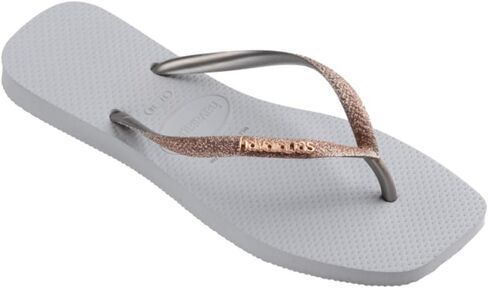 صنادل نسائية مربعة لامعة من Havaianas باللون الرمادي in Kuwait
