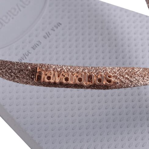 صنادل نسائية مربعة لامعة من Havaianas باللون الرمادي in Kuwait