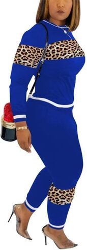 THLAI ملابس نسائية كاجوال مكونة من قطعتين ملابس رياضية قصيرة بطبعة الفهد ومجموعات ألوان in Kuwait