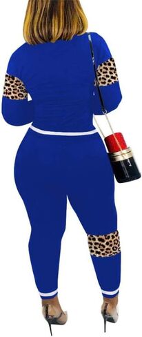 THLAI ملابس نسائية كاجوال مكونة من قطعتين ملابس رياضية قصيرة بطبعة الفهد ومجموعات ألوان in Kuwait