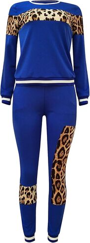 THLAI ملابس نسائية كاجوال مكونة من قطعتين ملابس رياضية قصيرة بطبعة الفهد ومجموعات ألوان in Kuwait