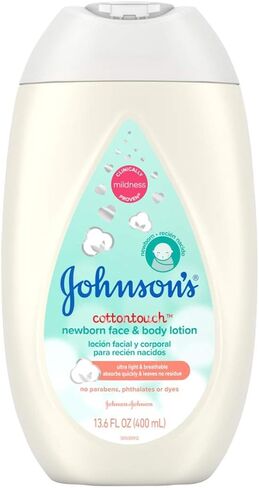 Johnson's Cotton Touch Newborn Baby Face and Body Lotion, Made with Real Cotton, 6.8 fl. oz in Saudi Arabia