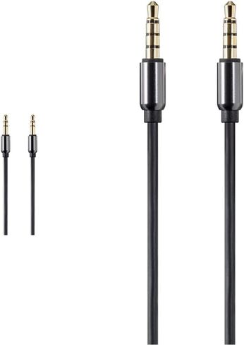 Monoprice Auxiliary Audio Cable - 3.5mm TRS, Gold Plated, 6 Feet, Black - Onyx Series in Saudi Arabia
