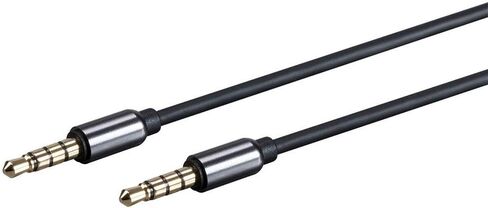 Monoprice Auxiliary Audio Cable - 3.5mm TRS, Gold Plated, 6 Feet, Black - Onyx Series in Saudi Arabia