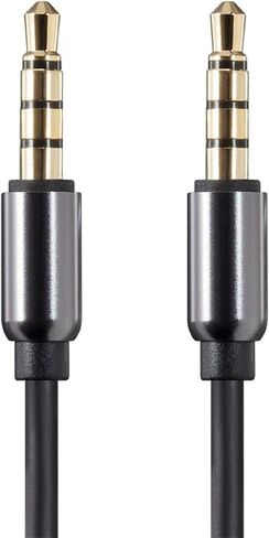 Monoprice Auxiliary Audio Cable - 3.5mm TRS, Gold Plated, 6 Feet, Black - Onyx Series in Saudi Arabia