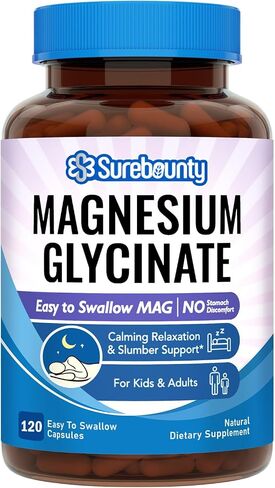 Magnesium Glycinate, for Kids & Adults, Chelated for Max Absorption, Gut-Friendly, Non-GMO, Calm, Relax & Restful Slumber, Easy to Swallow, 120 Mini Caps in Saudi Arabia