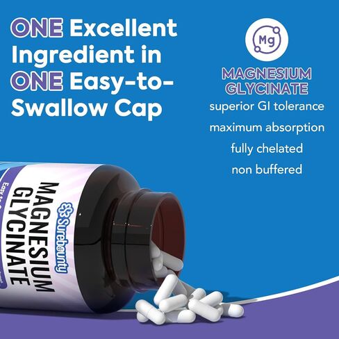Magnesium Glycinate, for Kids & Adults, Chelated for Max Absorption, Gut-Friendly, Non-GMO, Calm, Relax & Restful Slumber, Easy to Swallow, 120 Mini Caps in Saudi Arabia