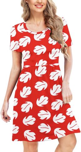 Deerose Halloween Costume Print Dresses Women Summer Short Sleeve Dresses Casual Tunic Dress in Saudi Arabia