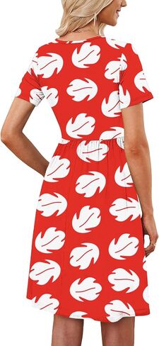 Deerose Halloween Costume Print Dresses Women Summer Short Sleeve Dresses Casual Tunic Dress in Saudi Arabia