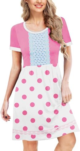 Deerose Halloween Costume Print Dresses Women Summer Short Sleeve Dresses Casual Tunic Dress in Saudi Arabia