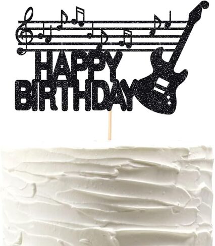 Guitar happy birthday cake topper， Music, Treble Clef, Musician, Band Party, Musical Instrument, Birthday Cake Topper in Kuwait