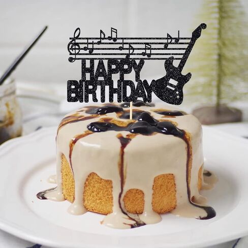 Guitar happy birthday cake topper， Music, Treble Clef, Musician, Band Party, Musical Instrument, Birthday Cake Topper in Kuwait