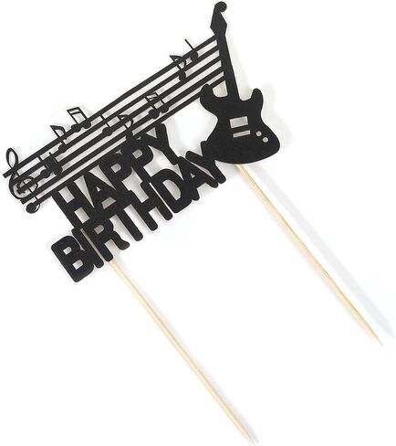 Guitar happy birthday cake topper， Music, Treble Clef, Musician, Band Party, Musical Instrument, Birthday Cake Topper in Kuwait