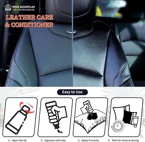 منظف ​​وبلسم الجلود، 2 في 1 (4 أونصة)، مكيف جلد طبيعي بالكامل للأثاث، هدية للأريكة والأحذية والمحافظ ومقعد السيارة. تنظيف واستعادة حالة الجلد. جعل الجلود أفضل (1 قطعة) in Kuwait