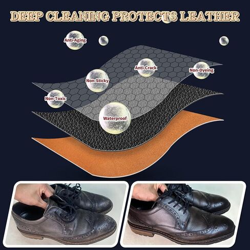 منظف ​​وبلسم الجلود، 2 في 1 (4 أونصة)، مكيف جلد طبيعي بالكامل للأثاث، هدية للأريكة والأحذية والمحافظ ومقعد السيارة. تنظيف واستعادة حالة الجلد. جعل الجلود أفضل (1 قطعة) in Kuwait