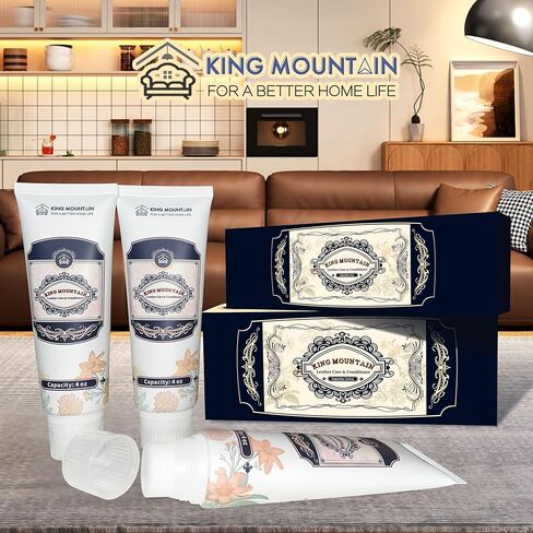 منظف ​​وبلسم الجلود، 2 في 1 (4 أونصة)، مكيف جلد طبيعي بالكامل للأثاث، هدية للأريكة والأحذية والمحافظ ومقعد السيارة. تنظيف واستعادة حالة الجلد. جعل الجلود أفضل (1 قطعة) in Kuwait