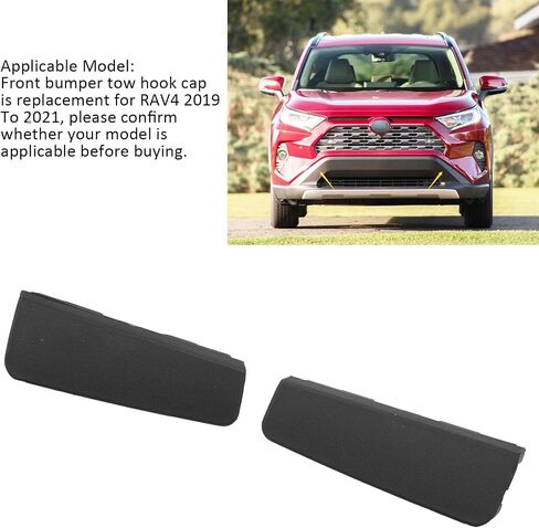 Akozon زوج واحد من غطاء خطاف سحب المصد الأمامي رقم OE 53286 42130 غطاء عين مقطورة يسار يمين لـ RAV4 2019 إلى 2021 - تعزيز التأثير البصري in Saudi Arabia