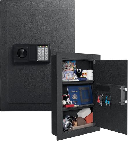 Wall Safe,Hidden Wall Safe,Hidden Eletronic in Wall Safes between the Studs,Wall Mount Safe,H22.8",W15.4",Black in Kuwait