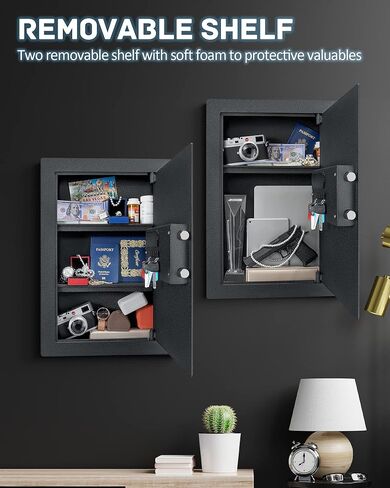 Wall Safe,Hidden Wall Safe,Hidden Eletronic in Wall Safes between the Studs,Wall Mount Safe,H22.8",W15.4",Black in Kuwait