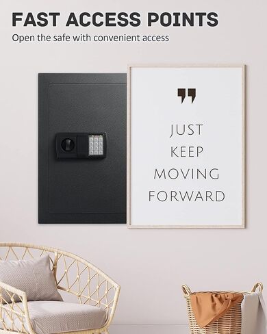 Wall Safe,Hidden Wall Safe,Hidden Eletronic in Wall Safes between the Studs,Wall Mount Safe,H22.8",W15.4",Black in Kuwait