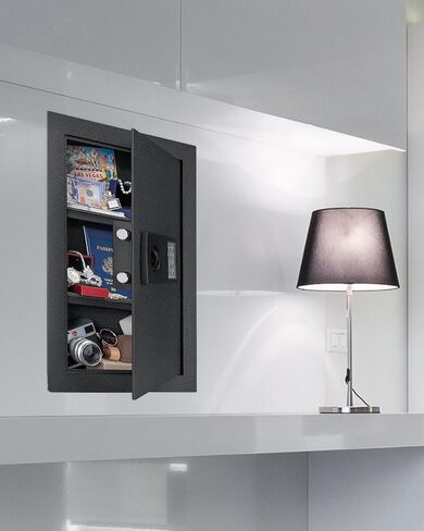 Wall Safe,Hidden Wall Safe,Hidden Eletronic in Wall Safes between the Studs,Wall Mount Safe,H22.8",W15.4",Black in Kuwait