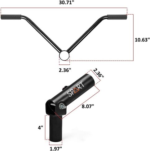 SPART T Bar Row Landmine Attachment with V Handle - Fit 2" Olympic Bars - 360° Swivel - Easy to Install - T Bar Row Platform for Full-Body Workout in Home Gym in Kuwait
