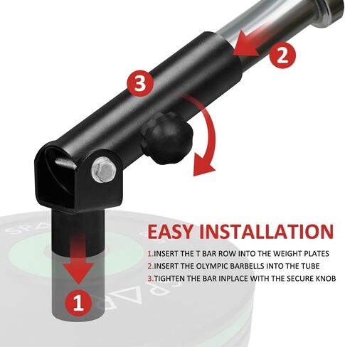 SPART T Bar Row Landmine Attachment with V Handle - Fit 2" Olympic Bars - 360° Swivel - Easy to Install - T Bar Row Platform for Full-Body Workout in Home Gym in Kuwait