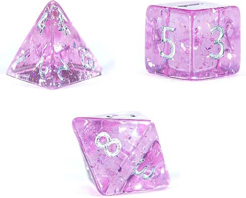 Gate Keeper Games & Dice: Mighty Tiny Dice: Orchid Buds - 7 pc - RPG Dice Set, Holographic Glitter, 12mm Resin Dice, Holographic Style Layered Dice in Saudi Arabia