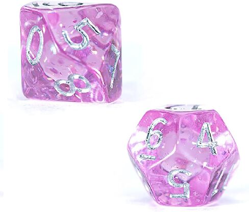 Gate Keeper Games & Dice: Mighty Tiny Dice: Orchid Buds - 7 pc - RPG Dice Set, Holographic Glitter, 12mm Resin Dice, Holographic Style Layered Dice in Saudi Arabia