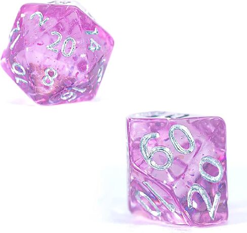 Gate Keeper Games & Dice: Mighty Tiny Dice: Orchid Buds - 7 pc - RPG Dice Set, Holographic Glitter, 12mm Resin Dice, Holographic Style Layered Dice in Saudi Arabia