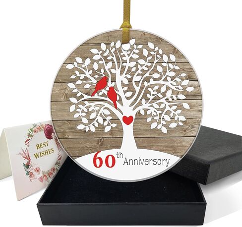 REWIDPARTY 1st Wedding Anniversary Ceramic Ornament Gifts Married Gifts Decoration for Couples 1 Year as Mr & Mrs Anniversary Keepsake 3" Heart Ceramic Ornament with Gold Ribbon & Gift Box in Saudi Arabia