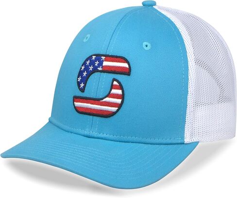 American Flag Trucker Hats for Men, Mesh Back Baseball Cap, Adjustable Fit Mens Snapback Hat for Outdoors Wear in Kuwait