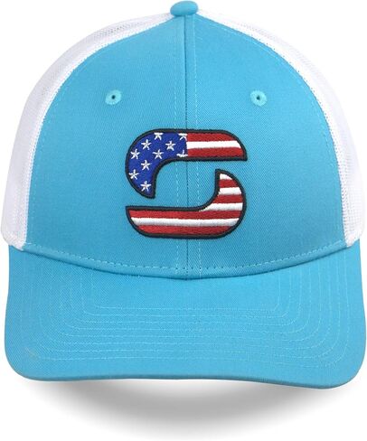 American Flag Trucker Hats for Men, Mesh Back Baseball Cap, Adjustable Fit Mens Snapback Hat for Outdoors Wear in Kuwait