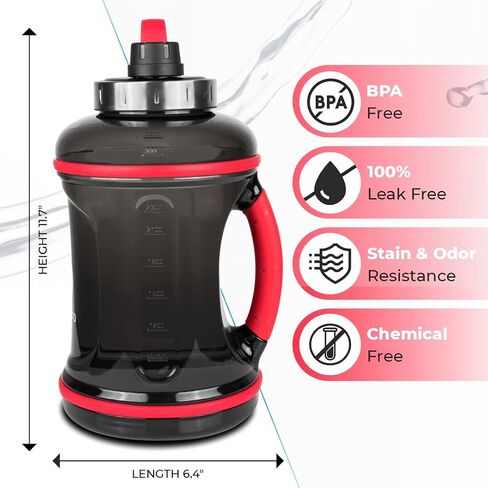 DR.HYDRO 1 Gallon Water Bottle with Straw - Large Water Bottle | BPA free Sports Water bottle | Big Water Bottle with Silicone Handle | Leak Proof Gym Water Jug Lid For Fitness Gym Goals in Saudi Arabia