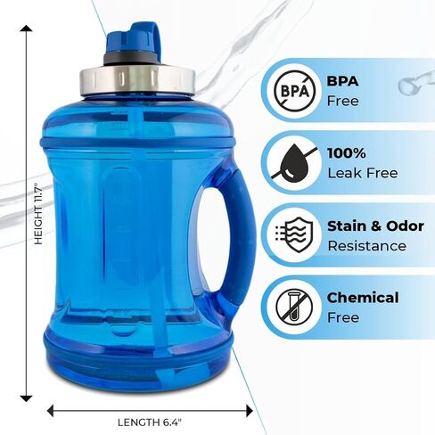 DR.HYDRO 1 Gallon Water Bottle with Straw - Large Water Bottle | BPA free Sports Water bottle | Big Water Bottle with Silicone Handle | Leak Proof Gym Water Jug Lid For Fitness Gym Goals in Saudi Arabia