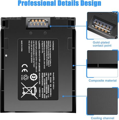 بطارية بديلة لـ Zebra TC51، TC52، TC56، TC57، TC510، TC510K، TC510K-1PAZU2P-A6، TC51HC، تناسب Zebra BT-000314-01، BTRY-TC51-43MA1-01، BTRY-TC51-44MA1-01 in Kuwait